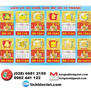 Lịch Lò Xo Giữa Gắn Bộ Số 12 Tháng